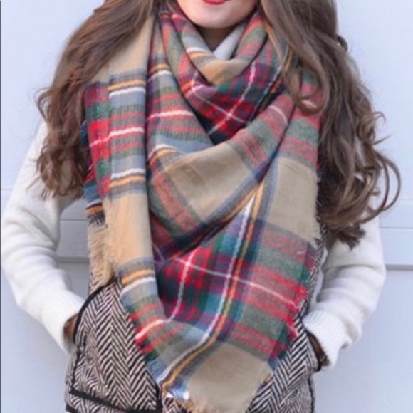 Berkshire Handkerchief Co. Accessories - Berkshire Handkerchief Co. Plaid Blanket Scarf EUC